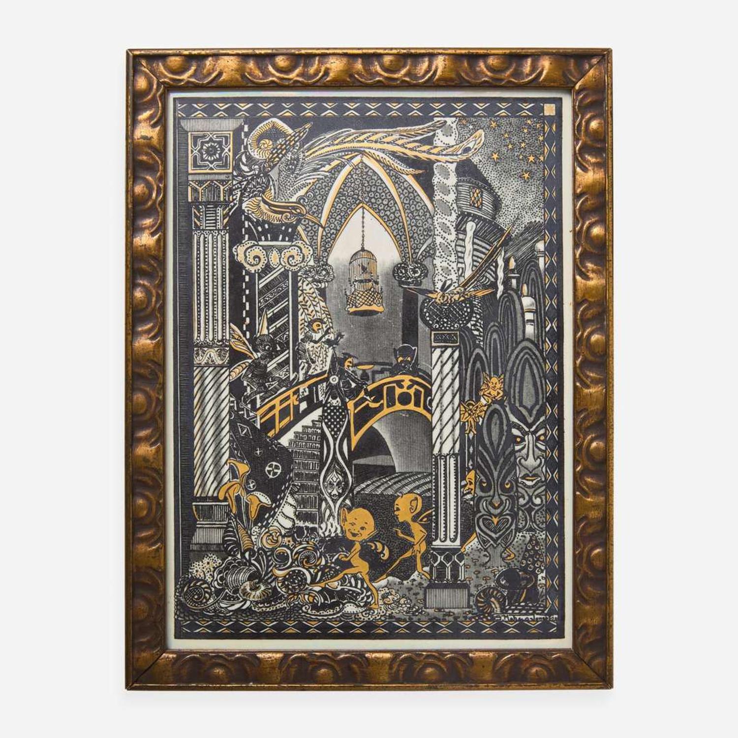 A Wedgwood Fairyland Lustre "Elfin Palace" Plaque, UK, circa 1925