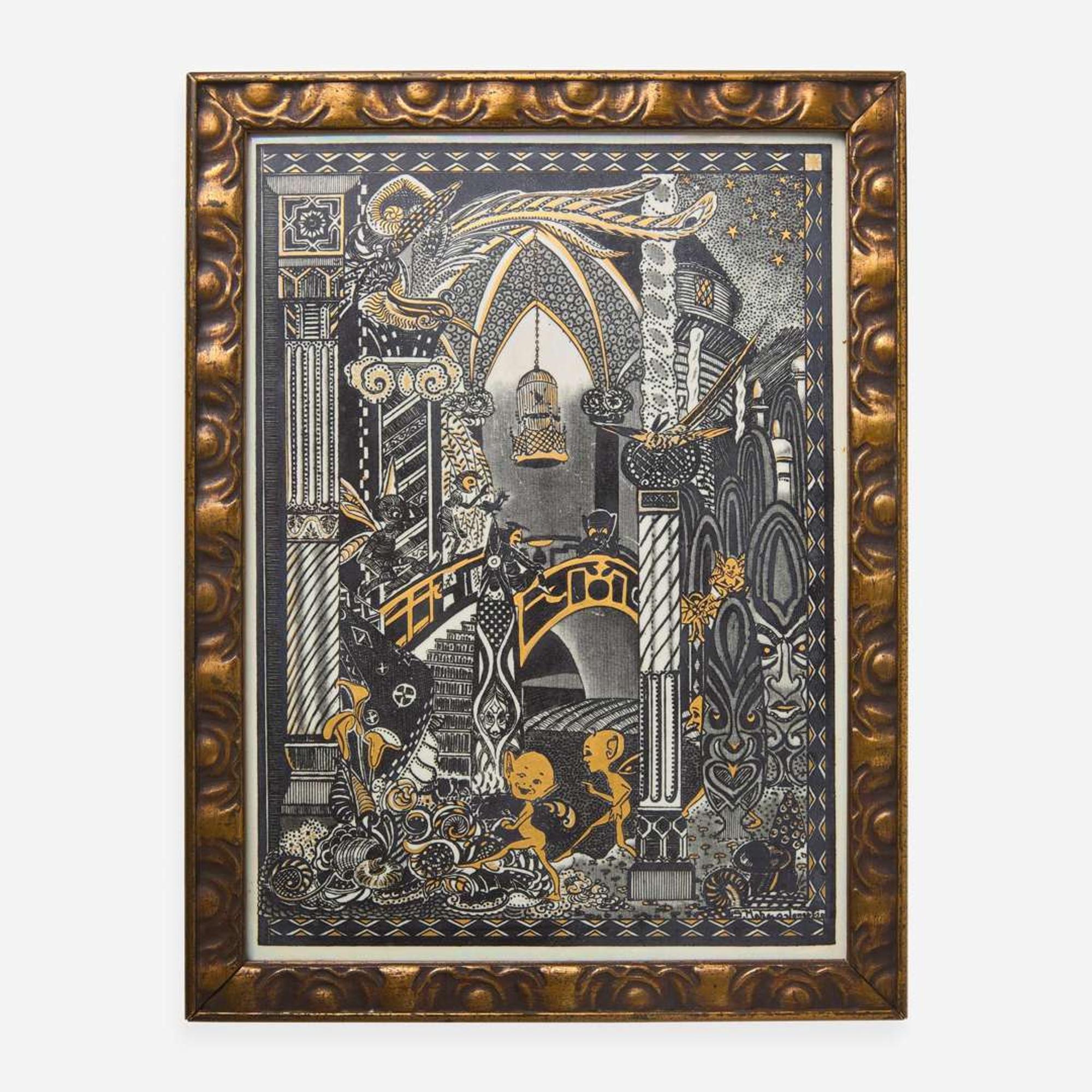 A Wedgwood Fairyland Lustre "Elfin Palace" Plaque, UK, circa 1925