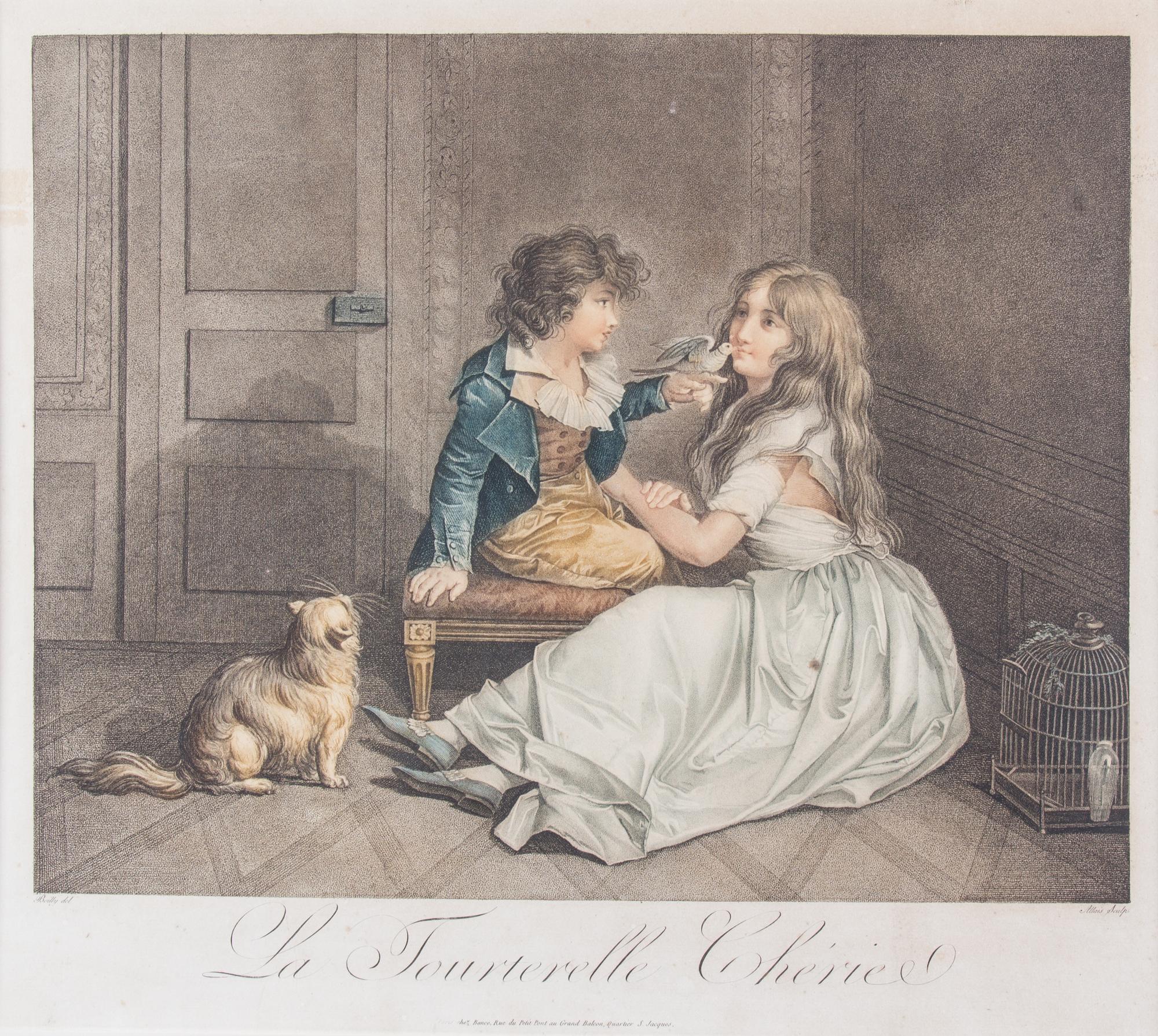 After Louis-Leopold Boilly, (French, 18th century), La crainte mal fondee and La tourterelle cherie
