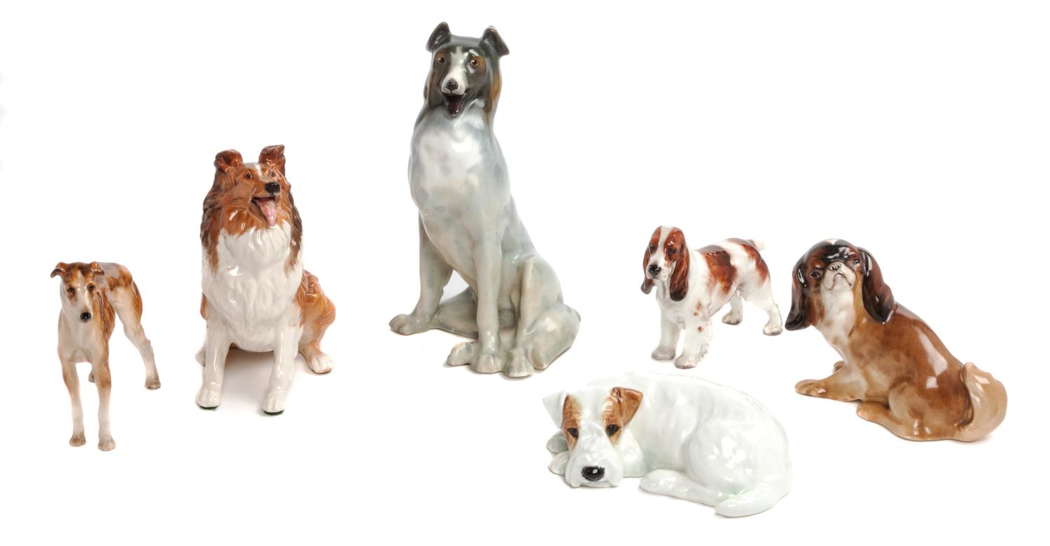 Six Royal Doulton Dog Figures Height of tallest 7 3/4 inches. — 20TH CENTURY
