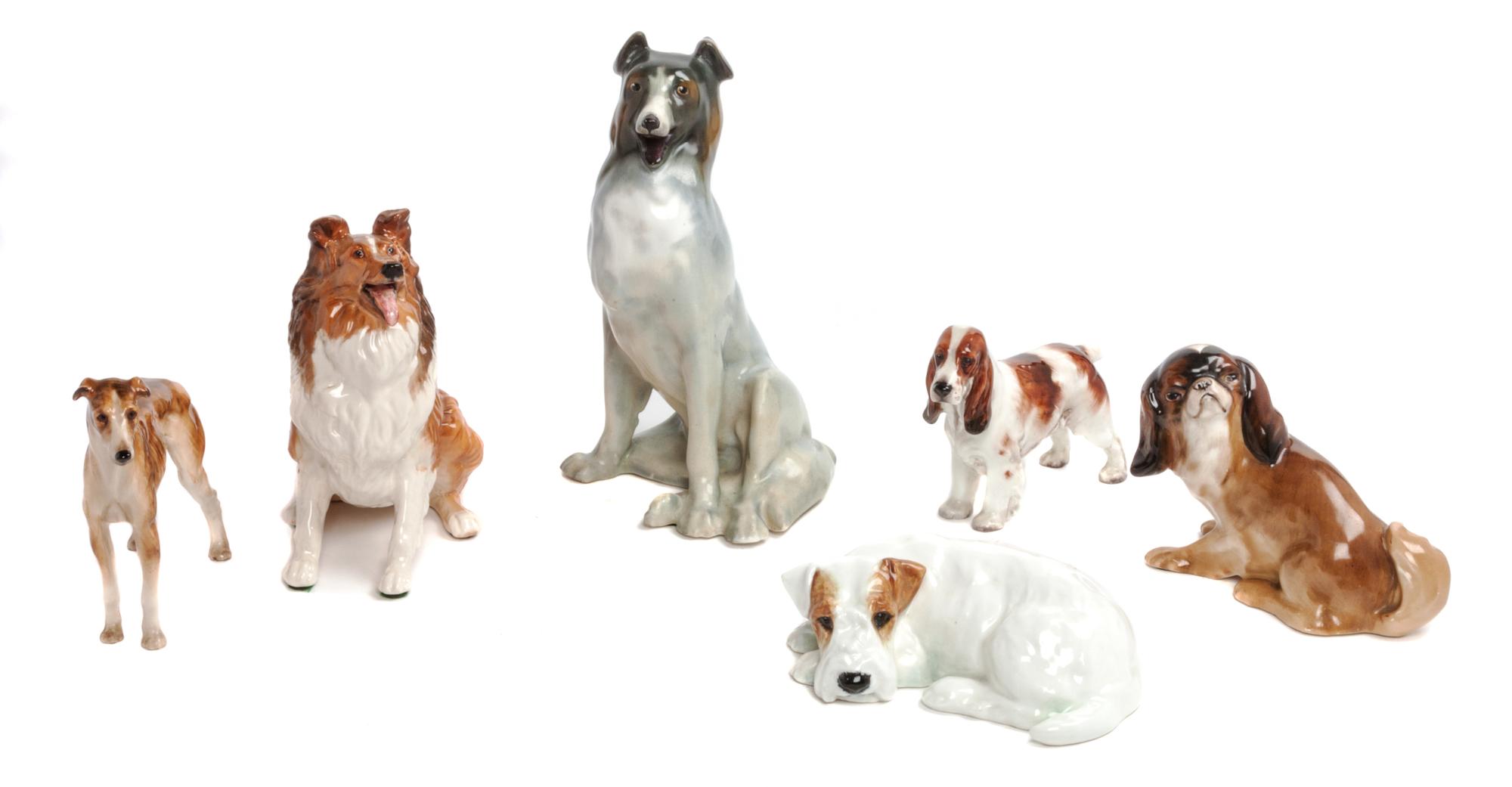 Six Royal Doulton Dog Figures Height of tallest 7 3/4 inches. — 20TH CENTURY