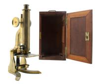 An English Brass Microscope Height 12 1/2 inches. — TALMAN, LONDON, 19TH CENTURY