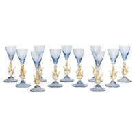 A Set of Eleven Murano Glass Cordials