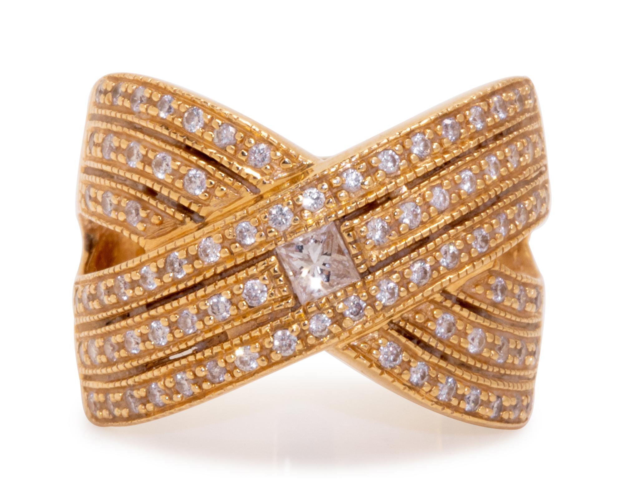 An 18 Karat Yellow Gold and Diamond Ring,