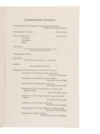 NIXON, Richard M. (1913-1994). Commencement program signed ("Richard Nixon"), [5 June 1966?].