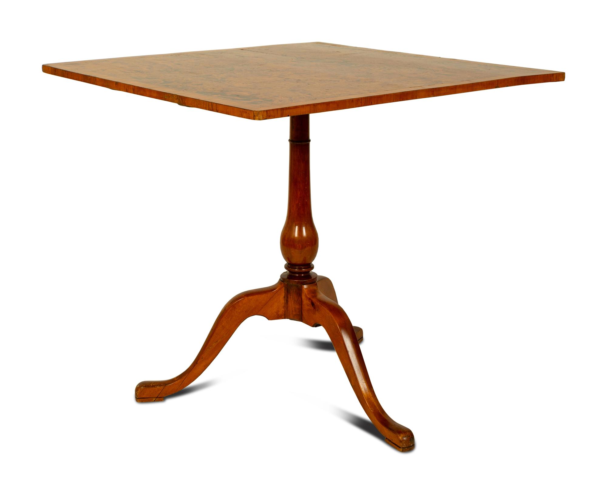 A Swedish Burl Wood Veneered Tilt Top Table — 19TH CENTURY