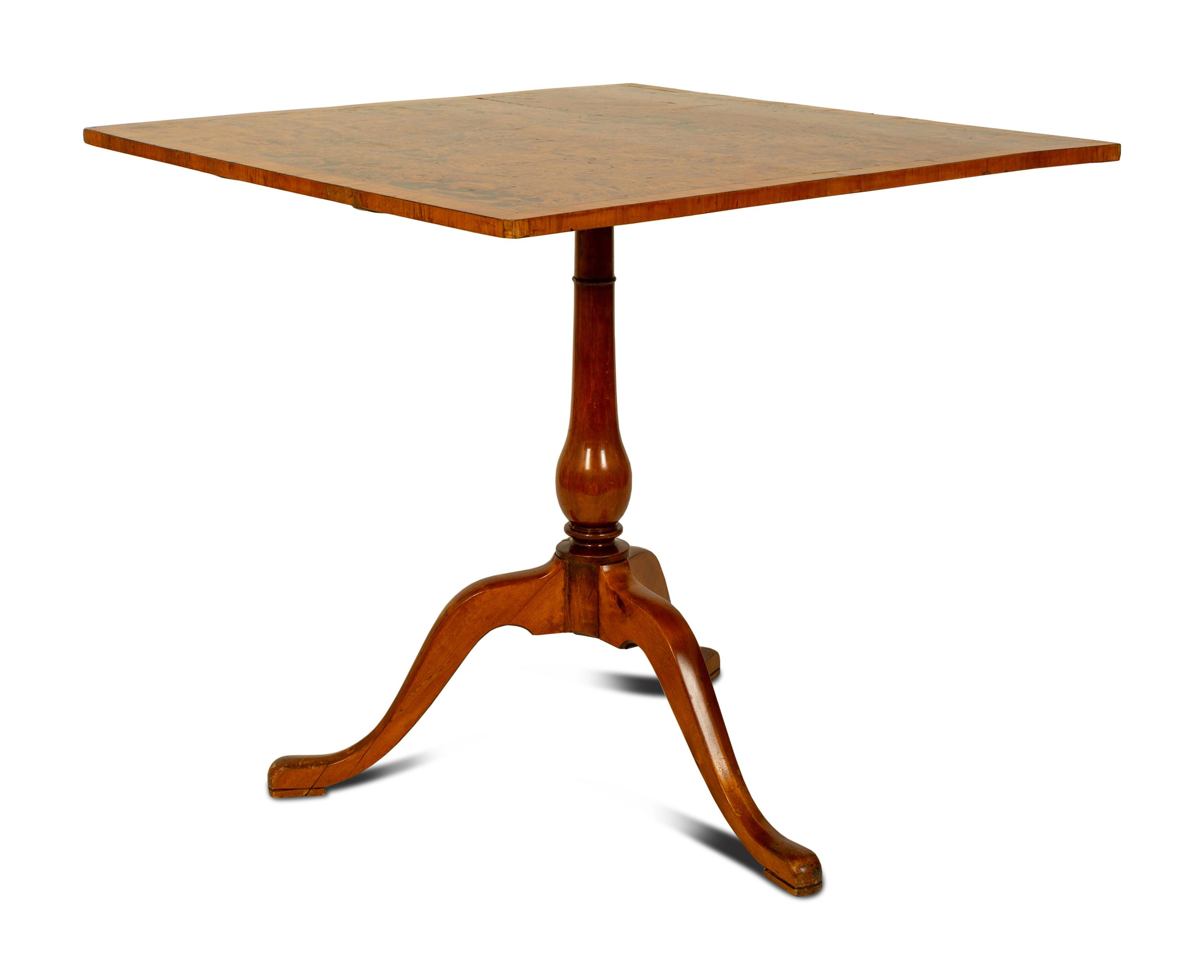 A Swedish Burl Wood Veneered Tilt Top Table — 19TH CENTURY