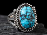 Silver and #8 Turquoise Ring