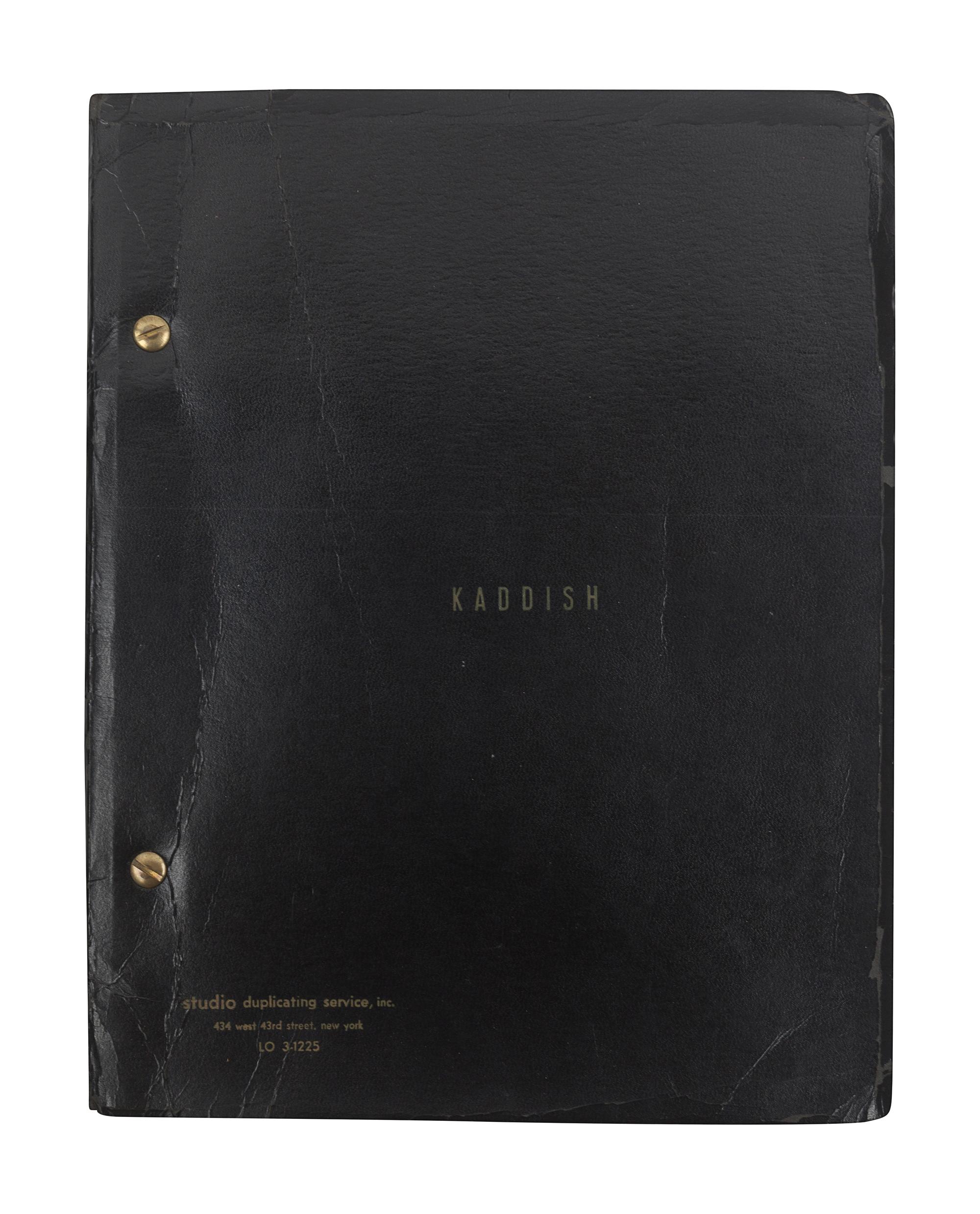 [GINSBERG, Allen]. BENJAMIN, Jerry. Kaddish: A Dramatic Mass by Allen Ginsberg . [New York]: Studio duplicating service, [ca 1965].