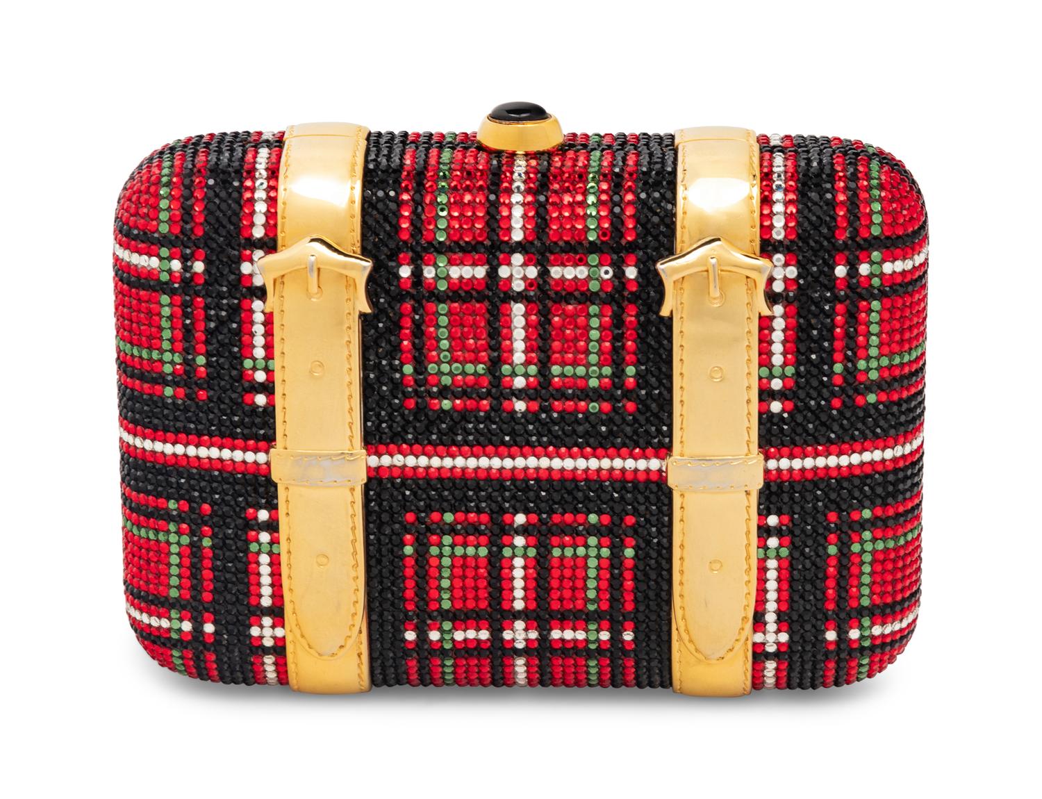 Judith Leiber Tartan Trunk M inaudière