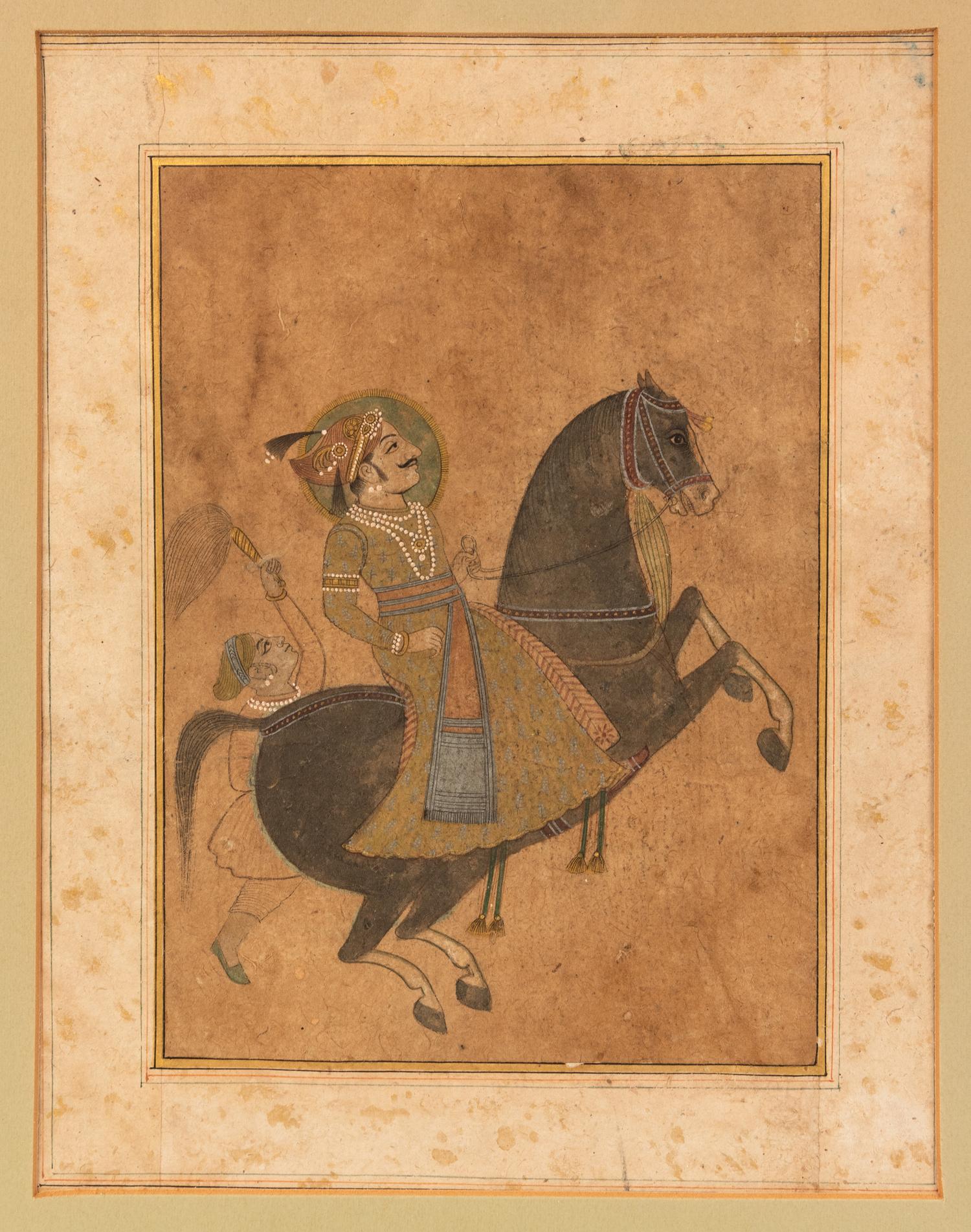 Two Indian Paintings Depicting Figures and Animals