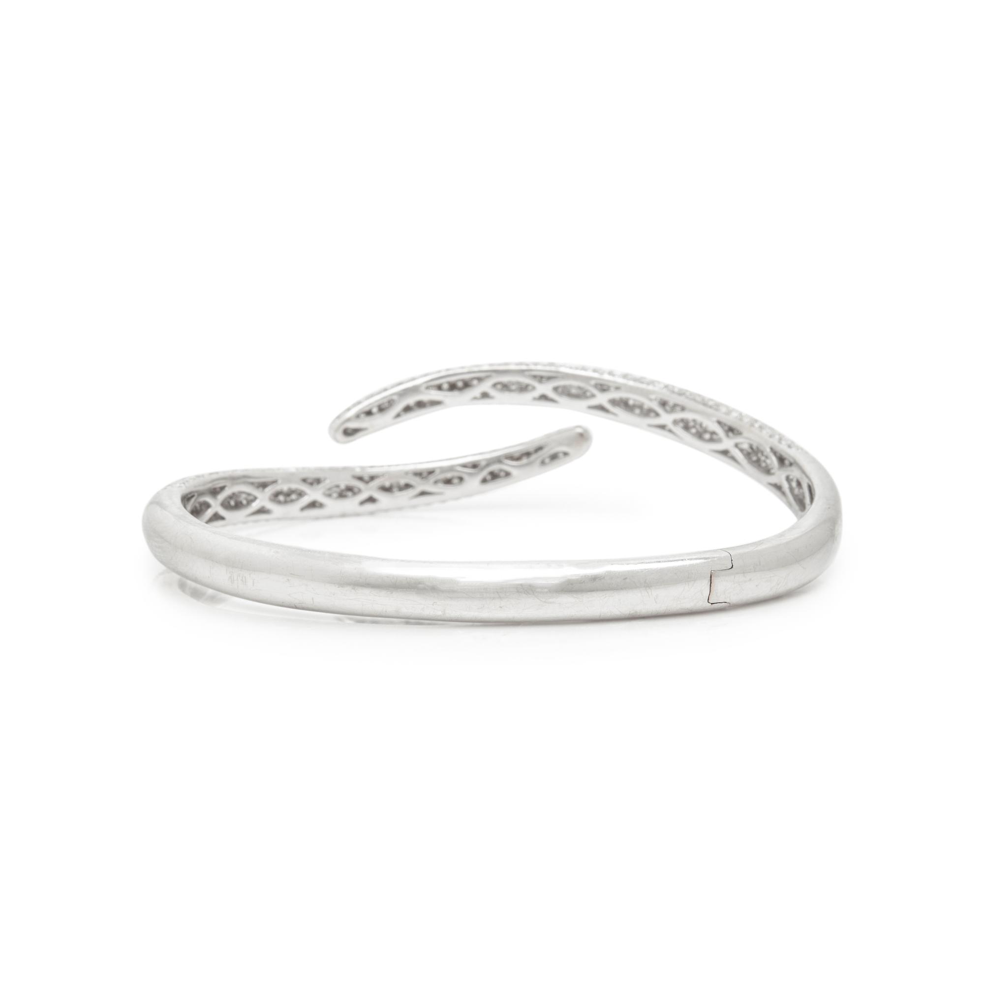 ANITA KO, WHITE GOLD AND DIAMOND 'TAIL BANGLE' BRACELET