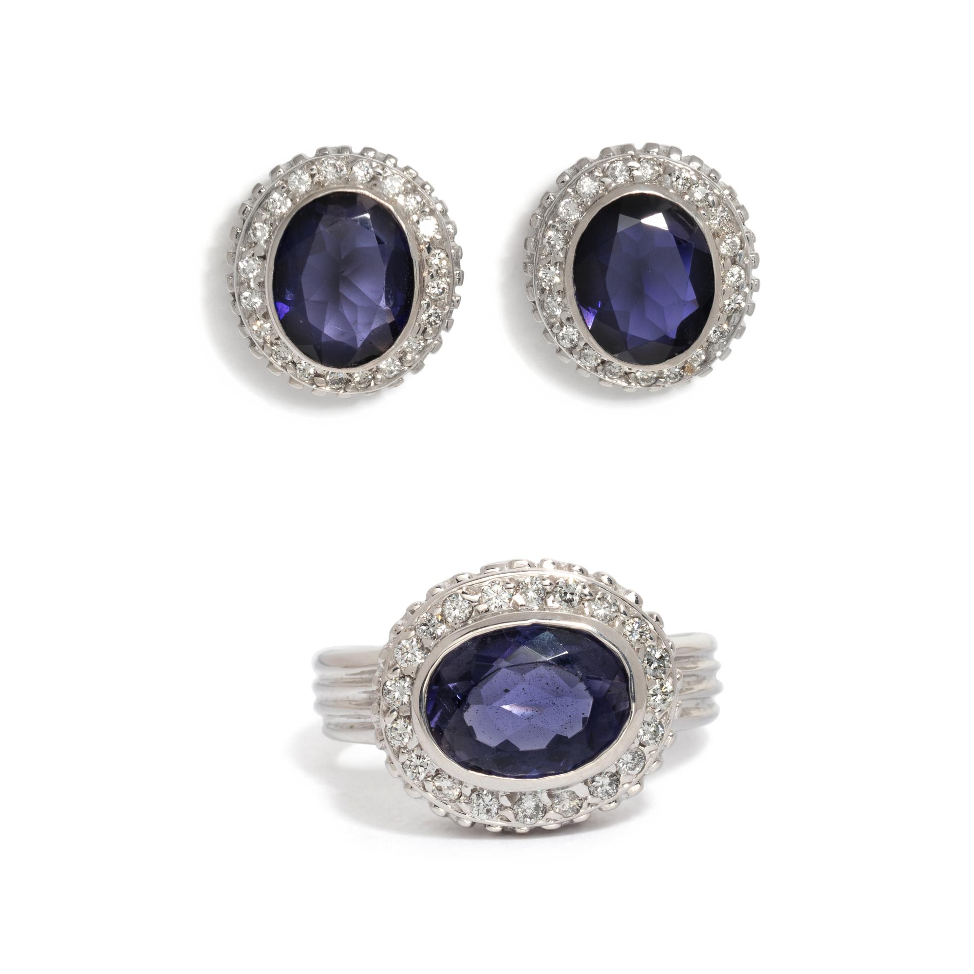 COLLECTION OF TANZANITE AND DIAMOND JEWELRY
