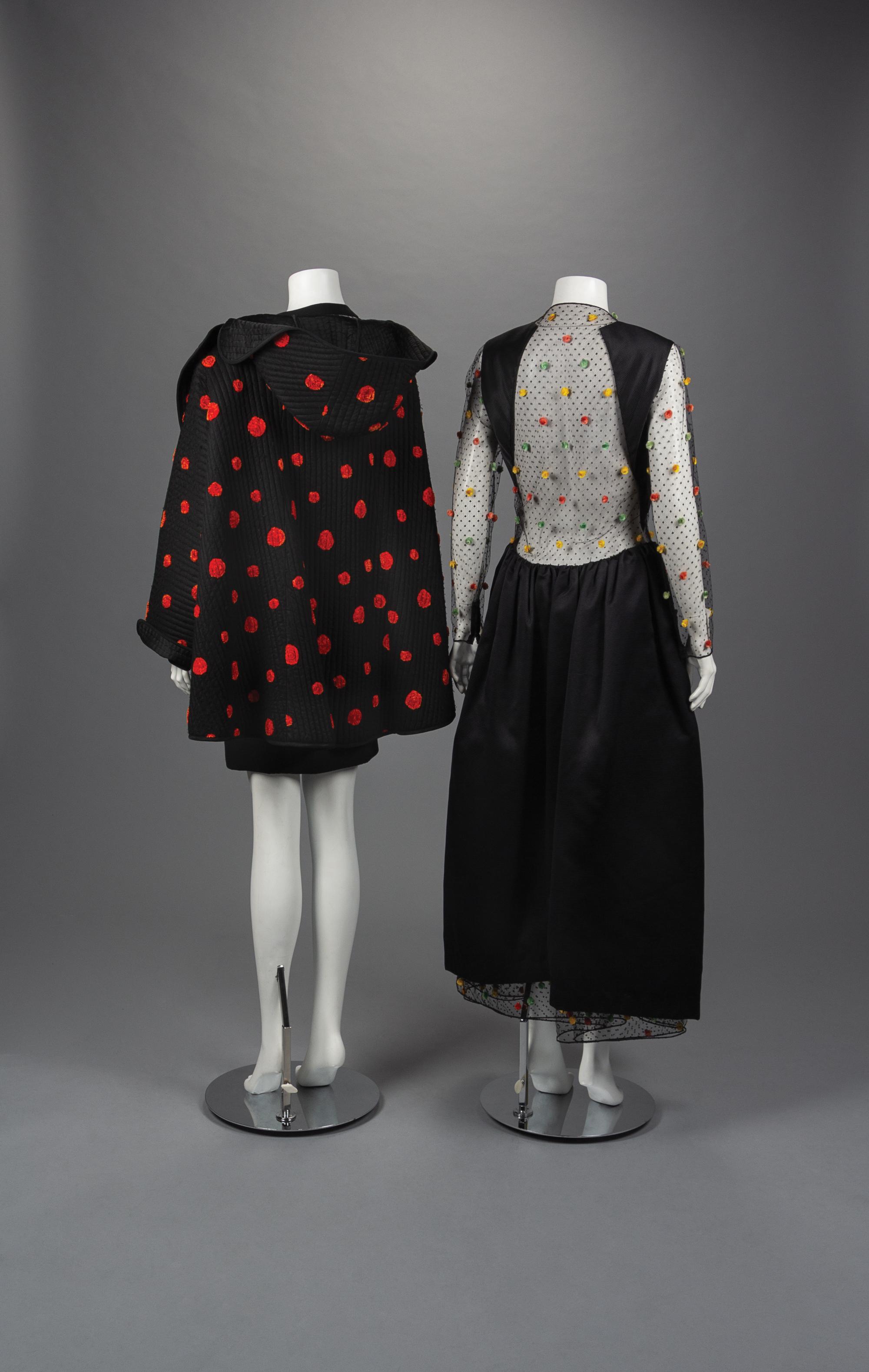 Two Geoffrey Beene Dresses with Chenille Detail, Fall 1989