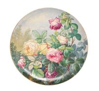 An English Ceramic Charger, Charles Ferdinand Hurten (1820-1901), Diameter 16 1/8 inches.