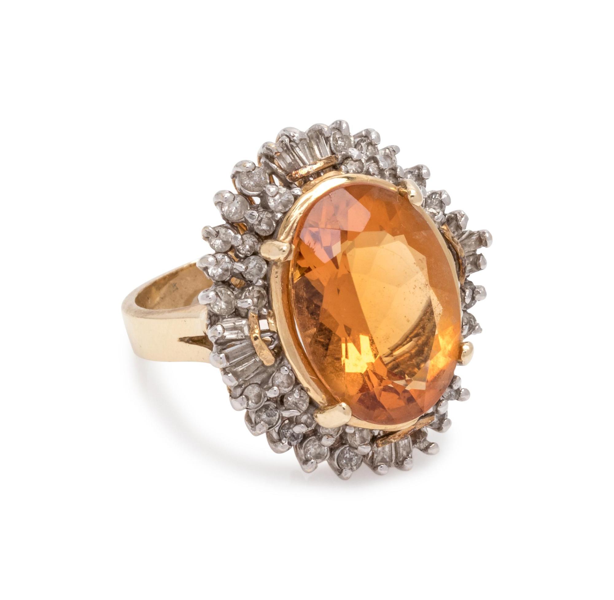 CITRINE AND DIAMOND RING