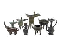 Eight Chinese Bronze Vessels