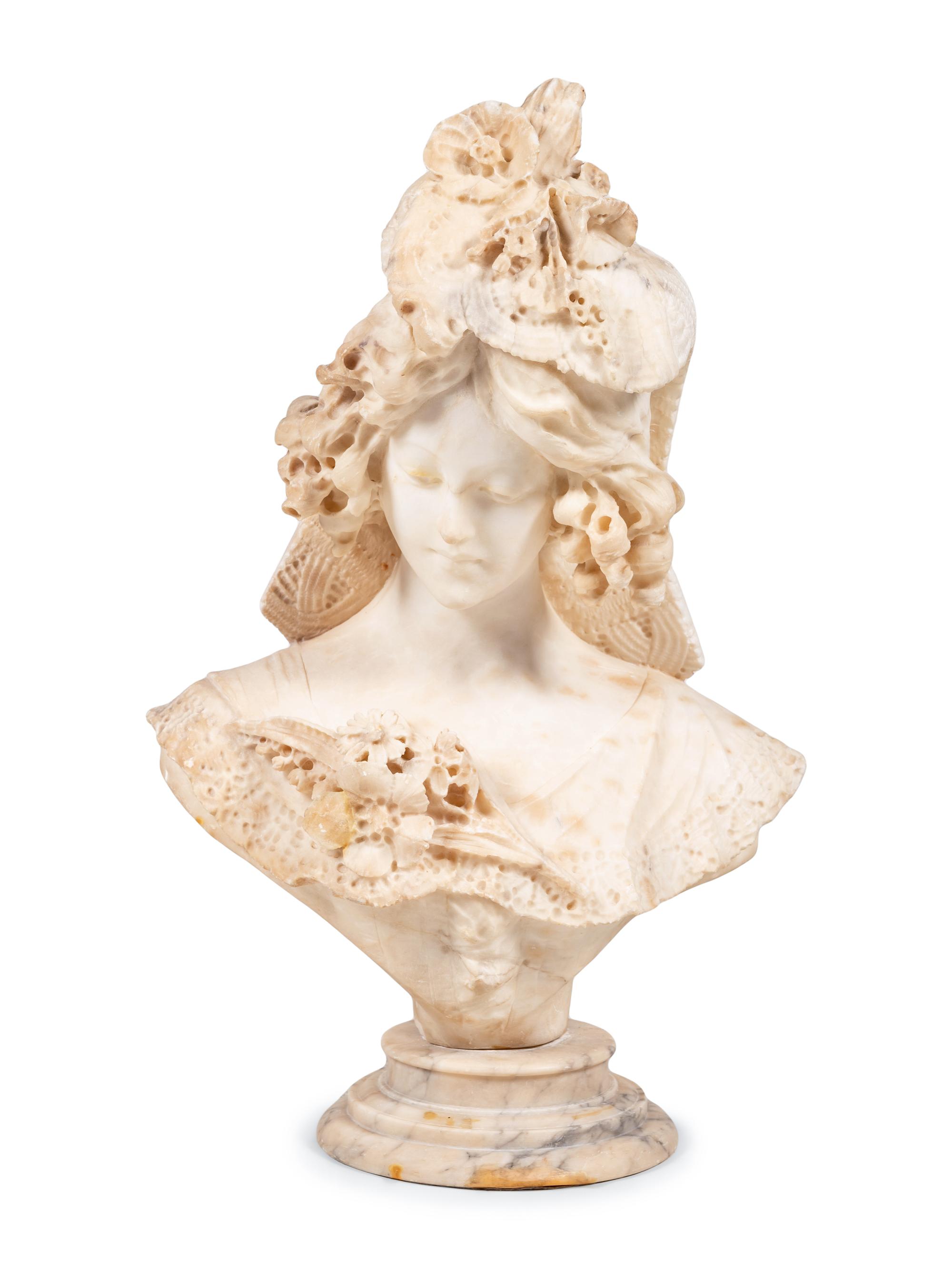An Italian Alabaster Bust of a Lady