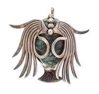 A Silver and Hardstone Pendant/Brooch, Los Ballesteros, 23.50 dwts.