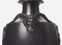 A Wedgwood & Bentley Black Basalt Vase and Cover with Satyr Head Handles, UK, 1770s