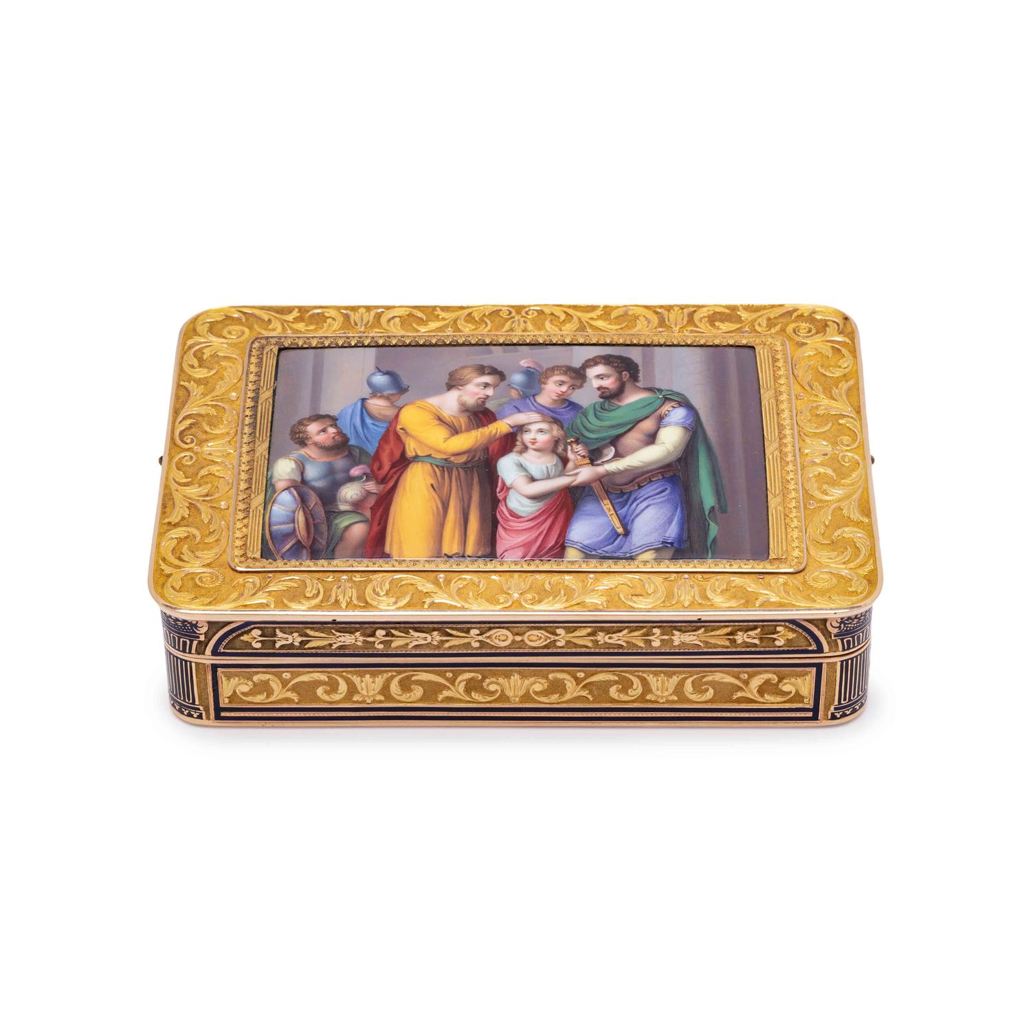 A Gold and Enamel Snuff Box
