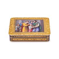 A Gold and Enamel Snuff Box