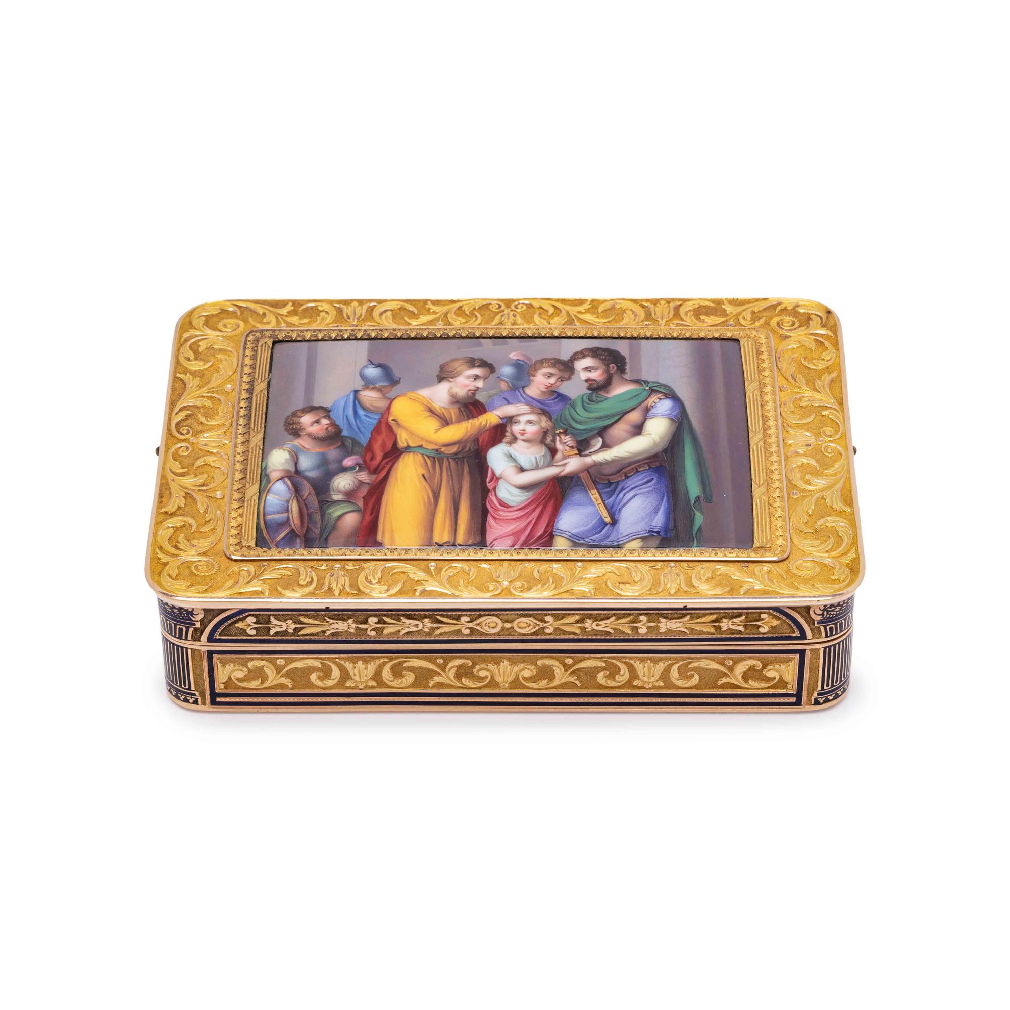 A Gold and Enamel Snuff Box
