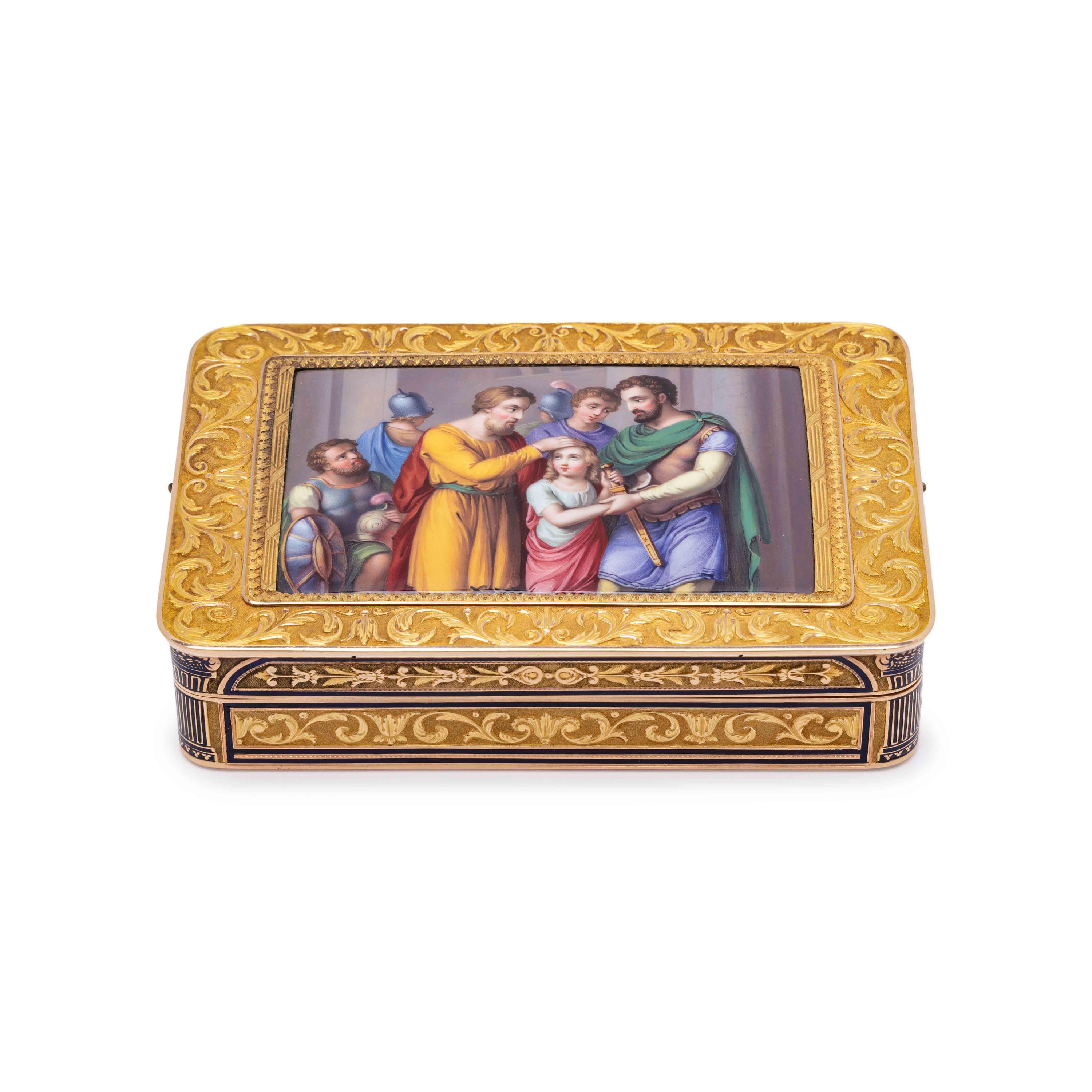 A Gold and Enamel Snuff Box