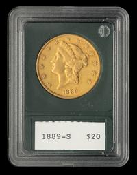 A United States 1889-S Liberty Head $20 Gold Coin