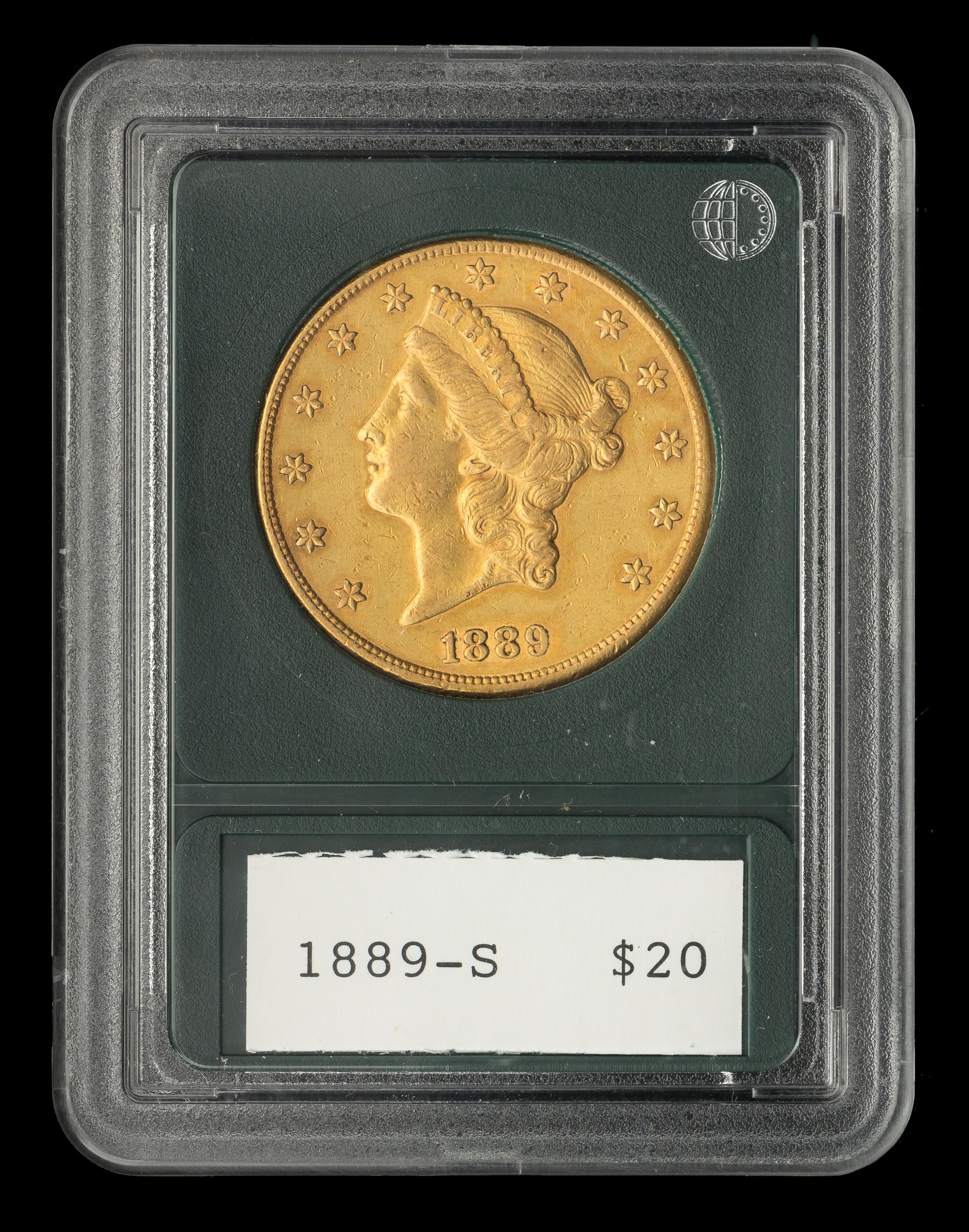 A United States 1889-S Liberty Head $20 Gold Coin