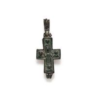 A Byzantine Bronze Cross Reliquary Pendant
