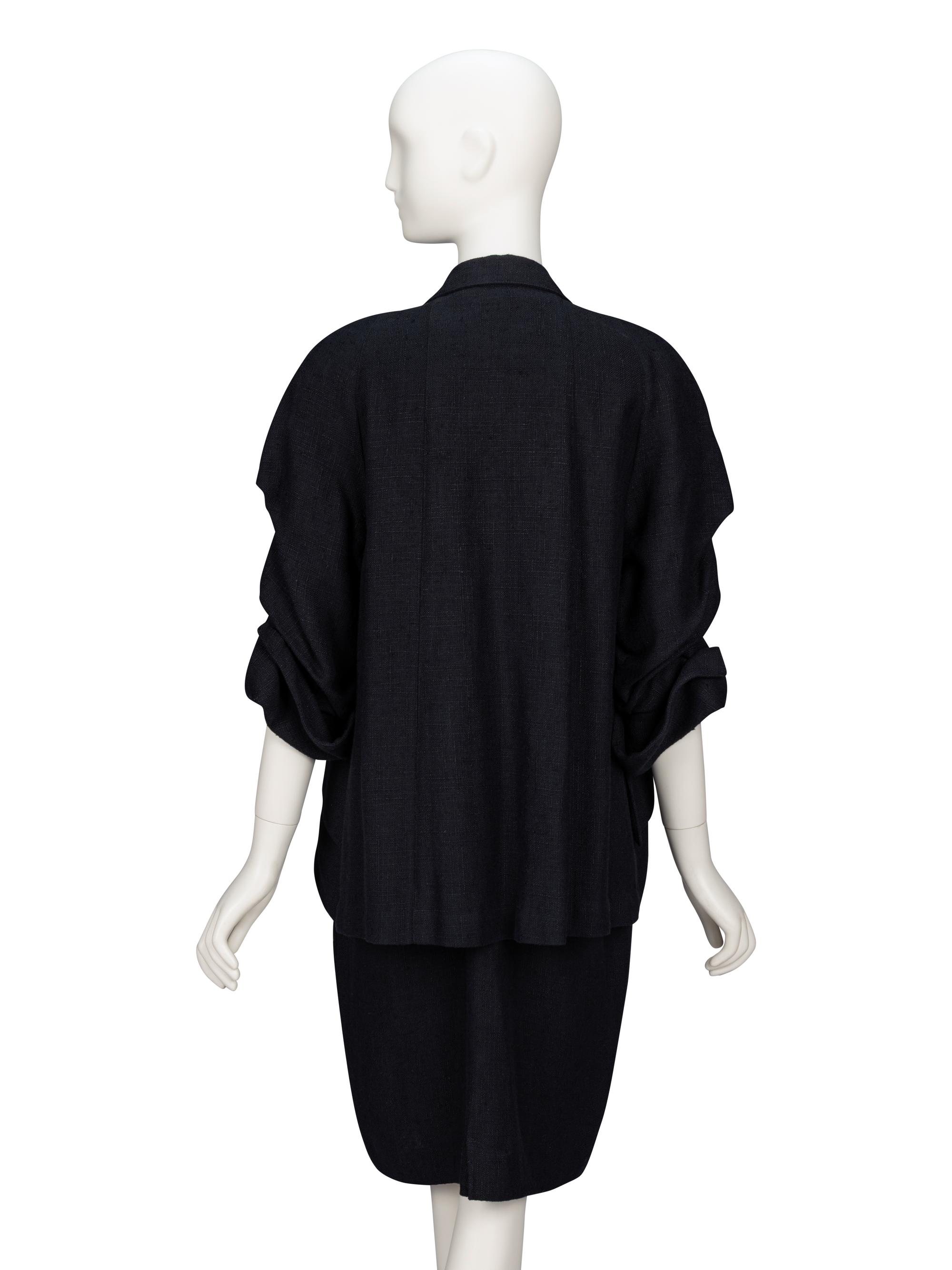 Christian Lacroix, Black Linen Dress & Jacket Ensemble