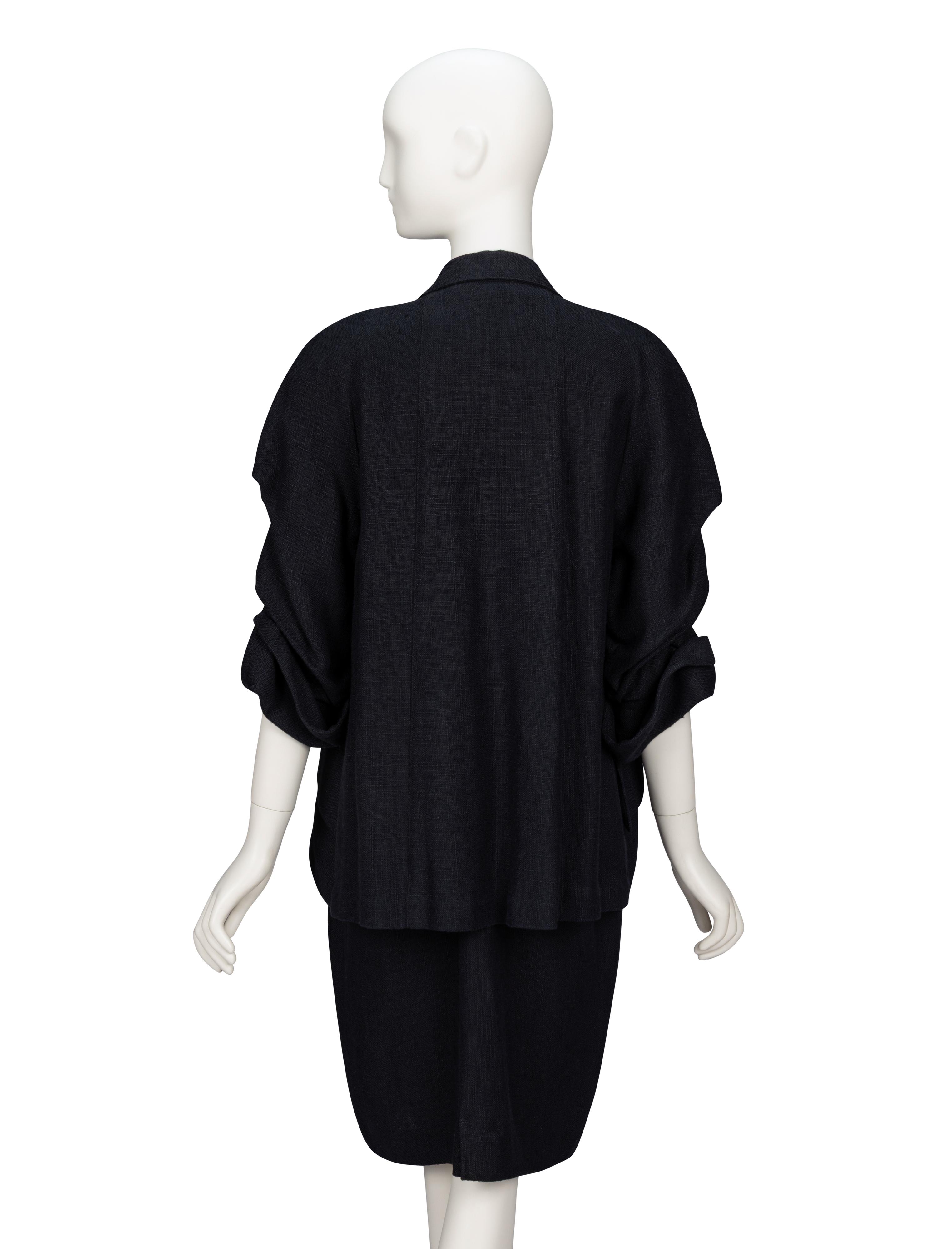 Christian Lacroix, Black Linen Dress & Jacket Ensemble