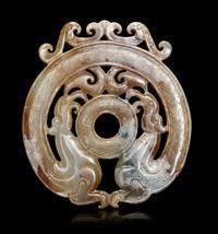 A Mottled Yellow Jade 'Phoenix' Plaque