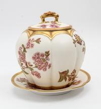 A Royal Worcester Porcelain Covered Jar Height overall 7 1/2 inches, — 1898