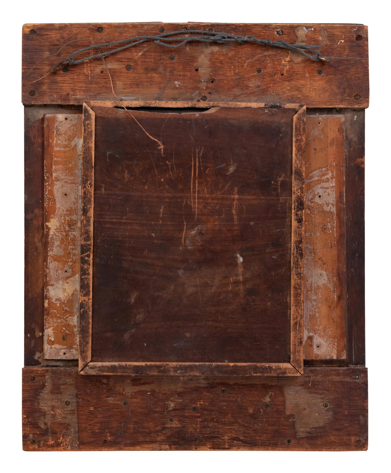 A Continental Icon Depicting Christ in a Parquetry Frame (18th/19th Century