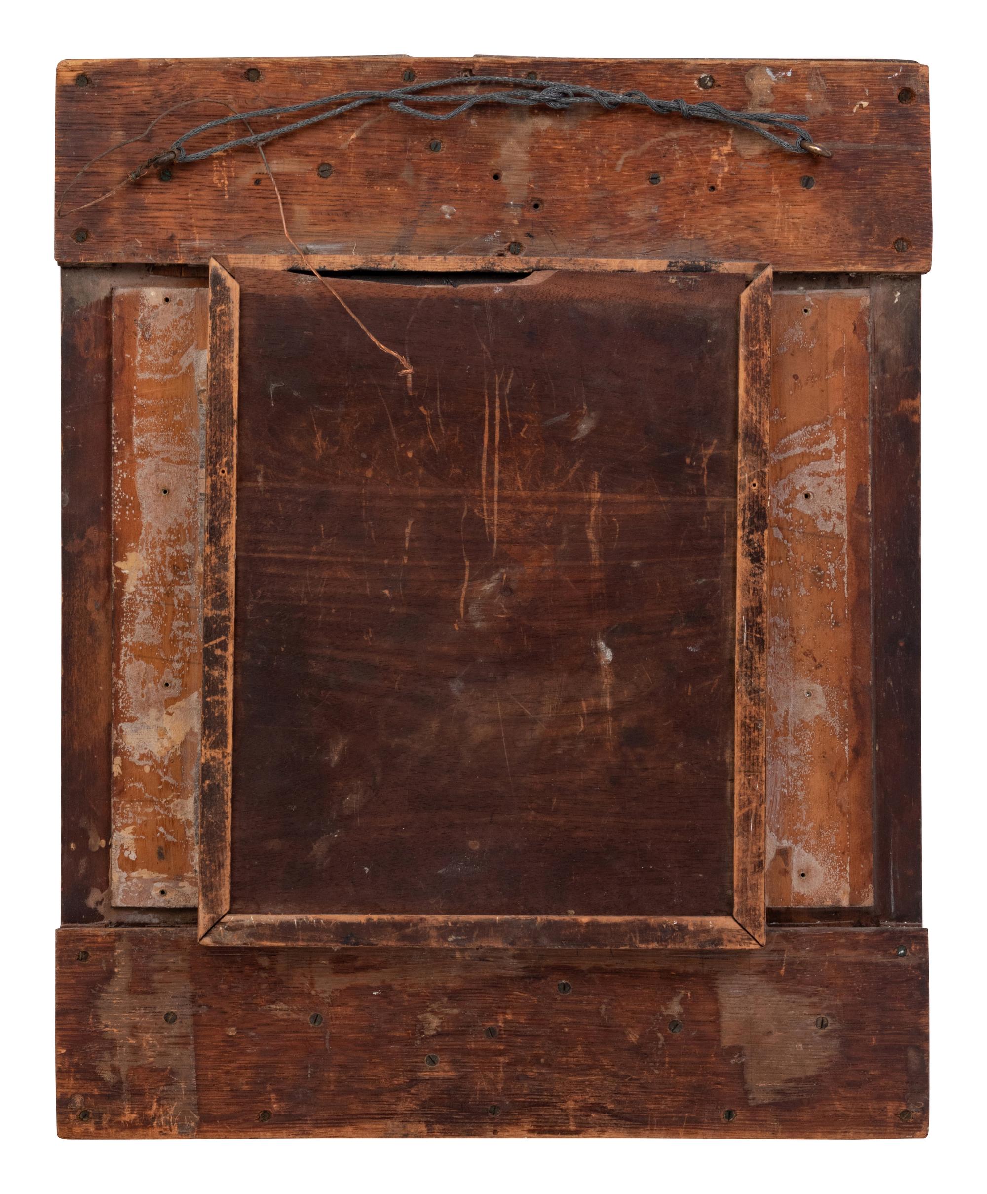 A Continental Icon Depicting Christ in a Parquetry Frame (18th/19th Century
