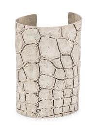 Yves Saint Laurent, Croc-Embossed Metal Cuff