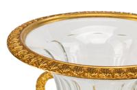 A Pair of Gilt Metal Mounted Cut Glass and Malachite Urns