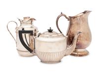 [APPROVED FOR DONATION] A Silver-Plate Pitcher, Teapot and Thermal Carafe