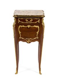 A Louis XV Style Gilt Bronze Mounted Side Cabinet, FRANCOIS LINKE, Height 32 x width 15 3/4 x depth 13 3/4 inches. — FRANCOIS LINKE,