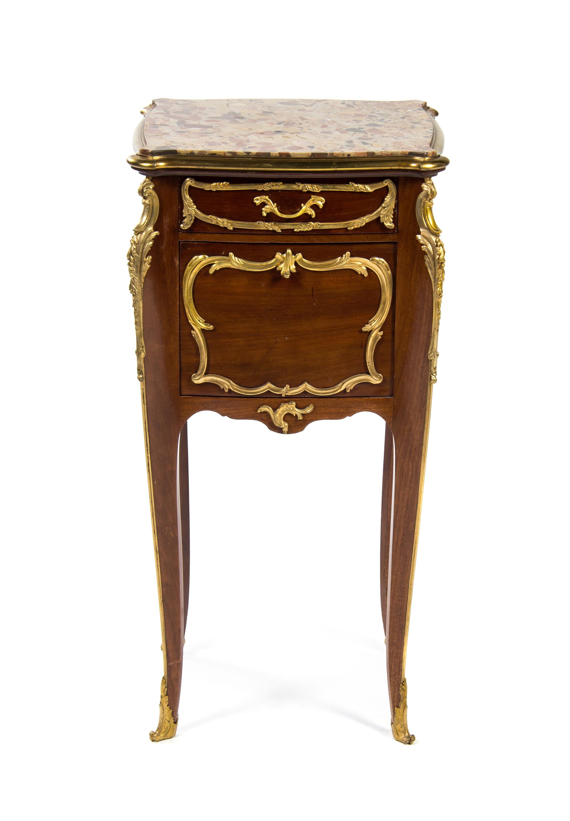 A Louis XV Style Gilt Bronze Mounted Side Cabinet, FRANCOIS LINKE, Height 32 x width 15 3/4 x depth 13 3/4 inches. — FRANCOIS LINKE,