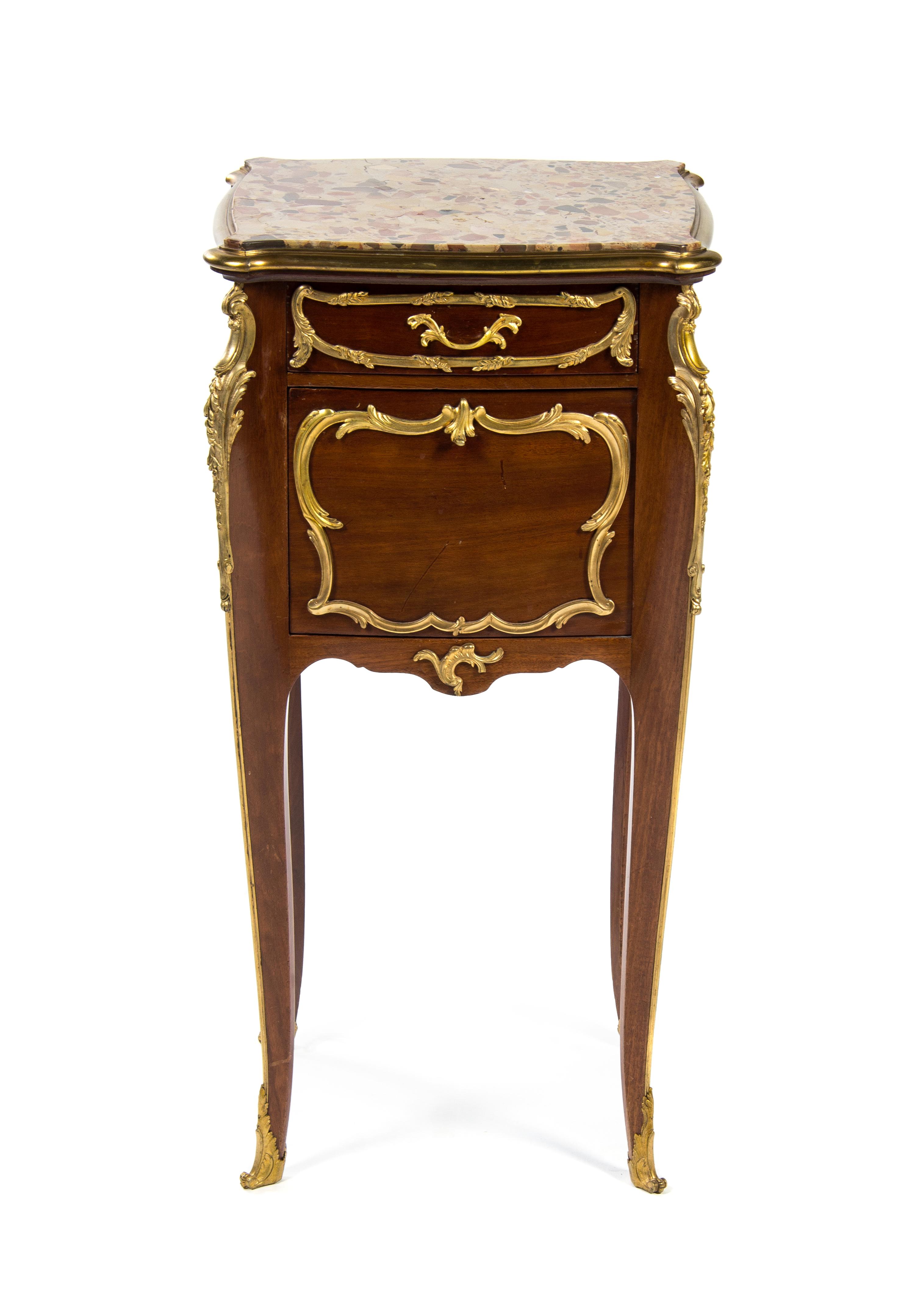 A Louis XV Style Gilt Bronze Mounted Side Cabinet, FRANCOIS LINKE, Height 32 x width 15 3/4 x depth 13 3/4 inches. — FRANCOIS LINKE,