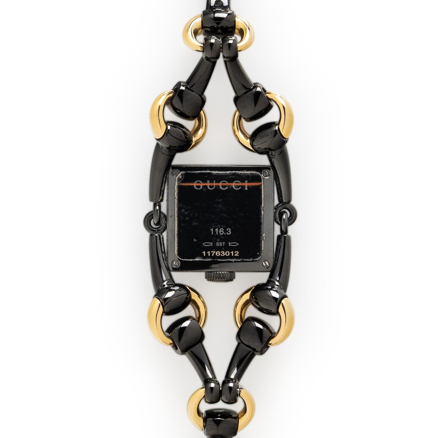 Gucci, Ref. 116.3, Stainless Steel and Yellow Gold 'Signoria' Watch with Tiger's Eye Dial