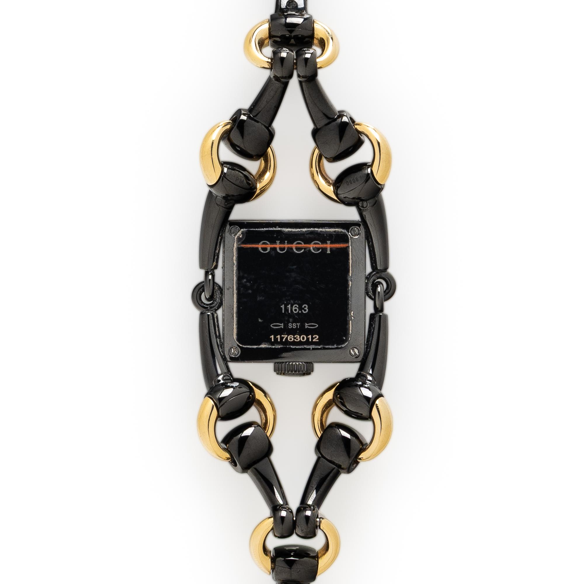 Gucci, Ref. 116.3, Stainless Steel and Yellow Gold 'Signoria' Watch with Tiger's Eye Dial