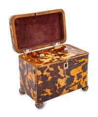 A George III Tortoiseshell Tea Caddy