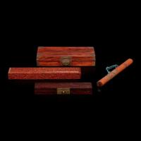 Four assorted Chinese and Japanese wood, lacquer and bamboo boxes and cases