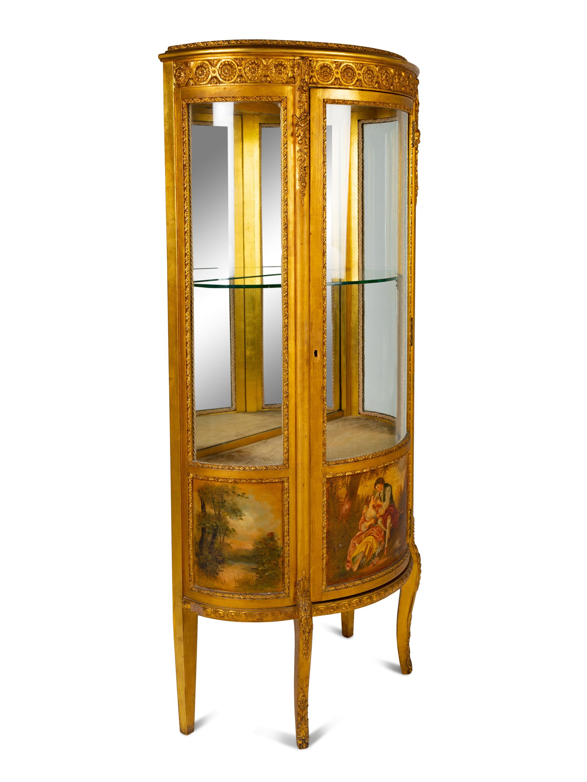 A Louis XVI Style Vernis Martin Vitrine Cabinet