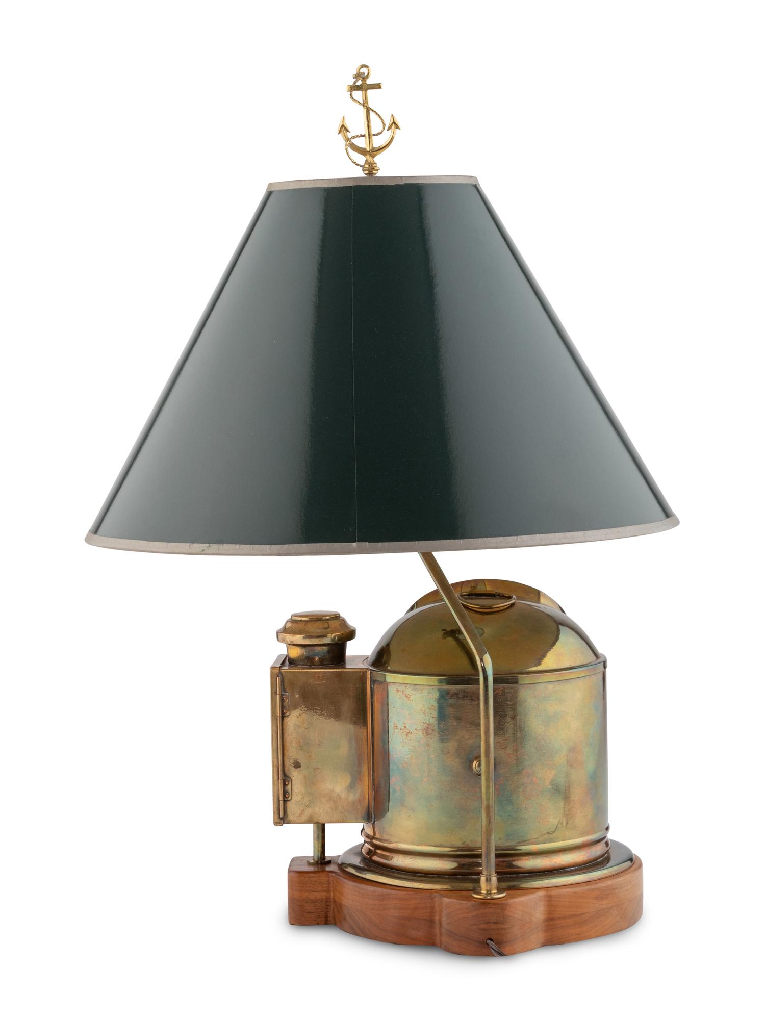 A Brass Ship's Binnacle Mounted as a Lamp