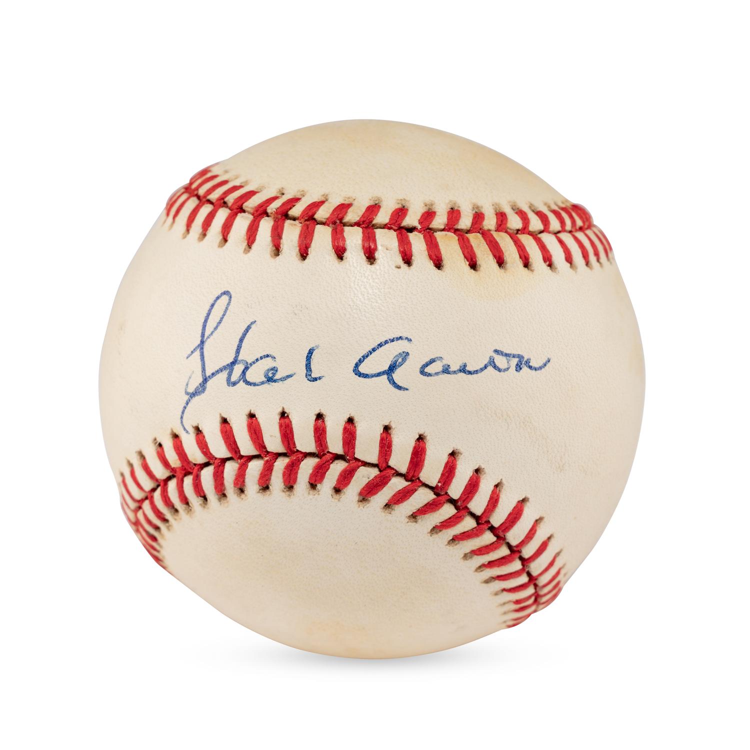 A Hank Aaron Single Signed Autograph Baseball (Beckett Authentication Services Letter of Authenticity)